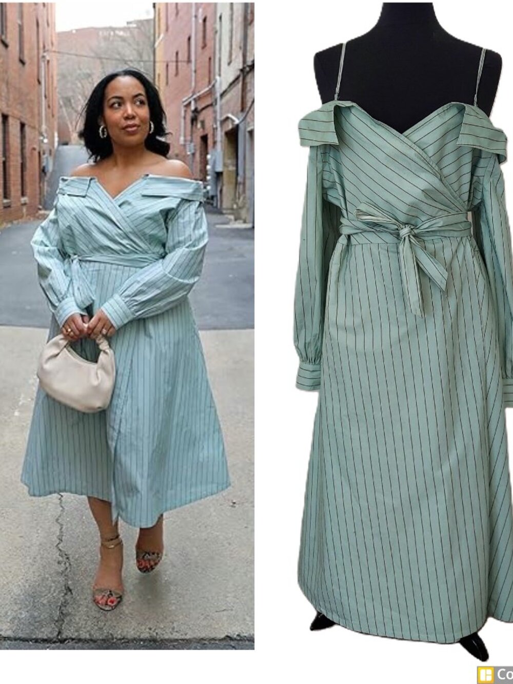 The Drop Blue Haze Striped Midi Wrap Dress by @marcherobinson. SZ XL 100% Cotton